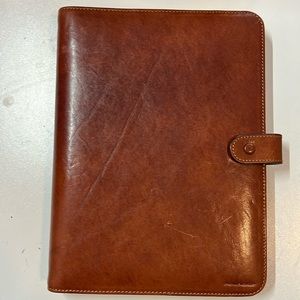 Piquadro Brown Leather Planner with paper and dividers